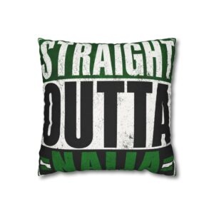Throw Pillow - "Straight Outta Naija" Square Poly Canvas Decorative Pillow
