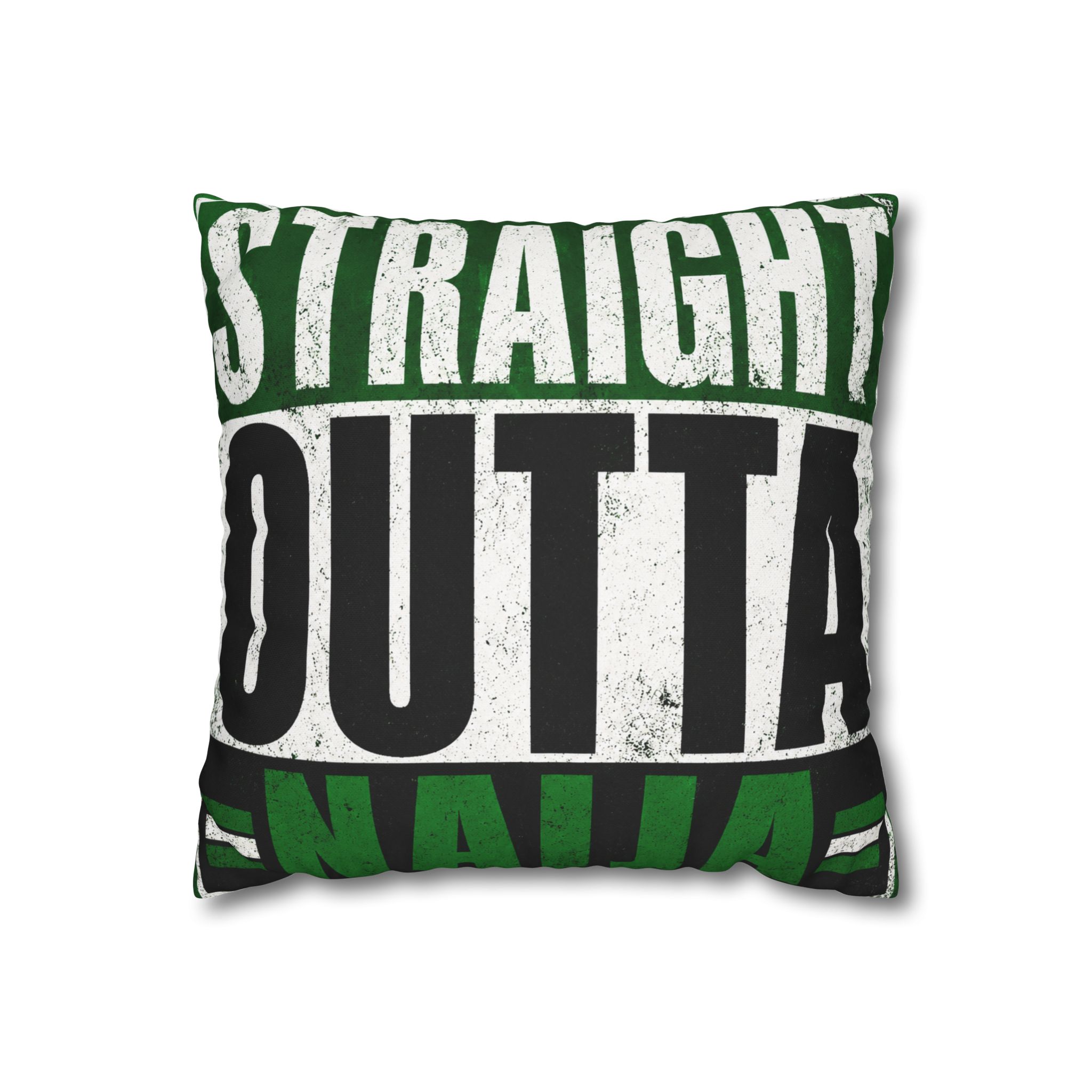 Throw Pillow - "Straight Outta Naija" Square Poly Canvas Decorative Pillow